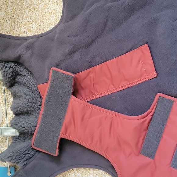 rcpets District Parka coat burnt orange size 14" velcro fasteners  faux fur coll - Picture 5 of 7